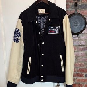 Scotch & Soda Black and Cream Bomber Jacket